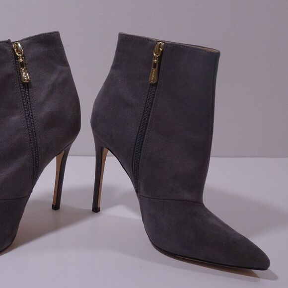 Bebe Delonix Embroidered Floral Crystal Boots Faux Suede Booties 7.5 - Picture 2 of 16